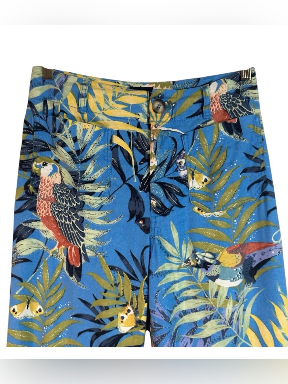 Anthropologie Maeve tropical linen pants.
